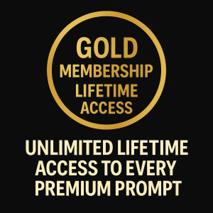 Gold Membership badge with lifetime access offer and premium prompt description.